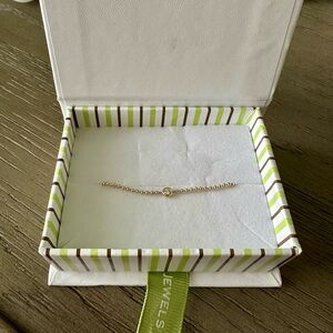 14k gold diamond single bezel bracelet brand new